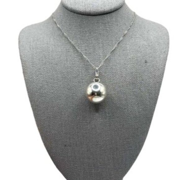 Mexican Sterling Silver Harmony Ball Necklace Jingle Bell Chime Pendant - Picture 1 of 4
